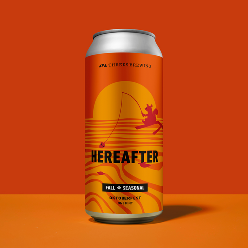 Can of Hereafter on Orange and Red Background