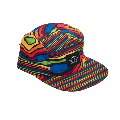 5-panel hat with rainbow waves