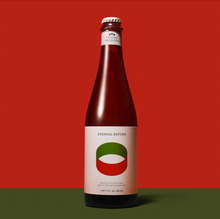 Load image into Gallery viewer, Eternal Return bottle against red and green background. 
