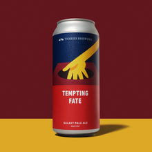 Load image into Gallery viewer, Can of beer against yellow and maroon background
