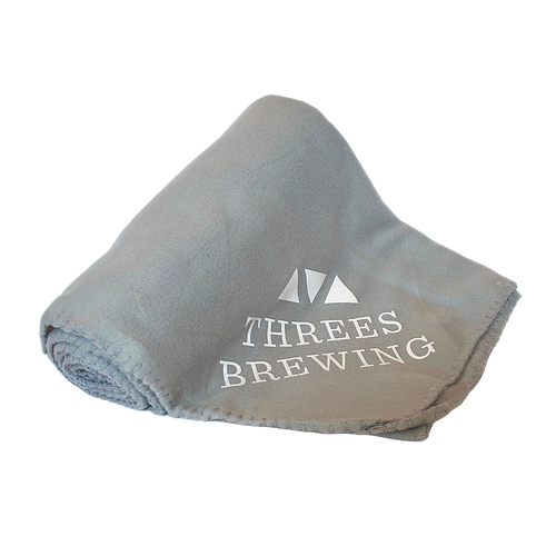 Fleece blanket with Threes logo