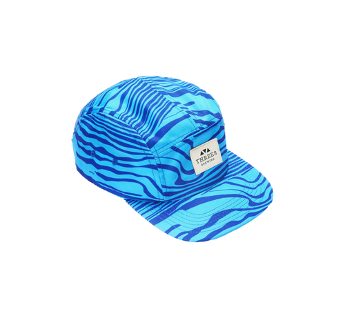 5 panel hat with blue waves design